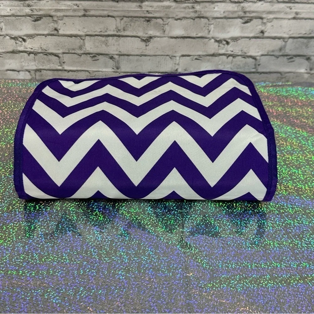 Purple Chevron Travel Folding Hanging BAG Toiletry Cosmetic Bag NEW